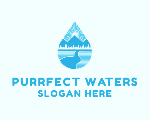 Nature Water Drop logo design