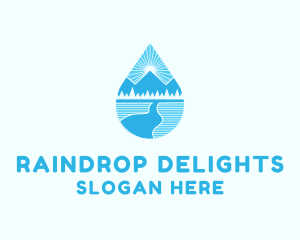 Nature Water Drop logo design