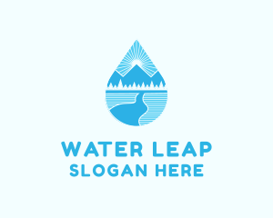 Nature Water Drop logo design