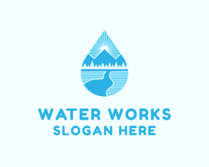 Nature Water Drop logo design