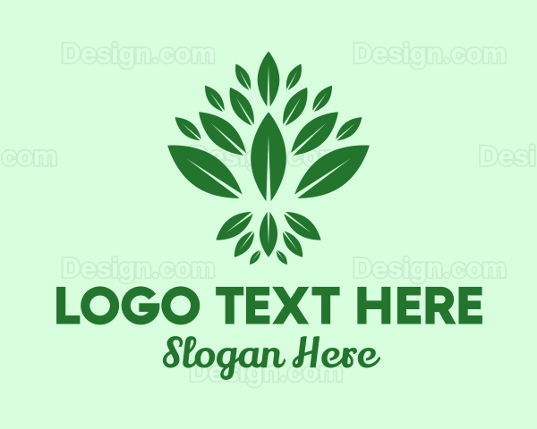 Organic Green Leaves Logo