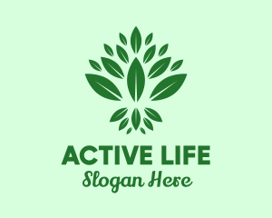 Organic Green Leaves Logo