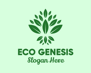 Organic Green Leaves logo design