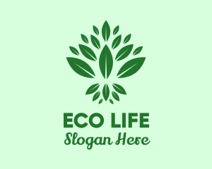 Organic Green Leaves logo design