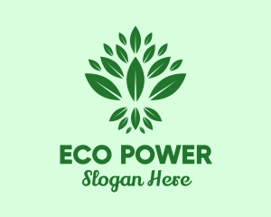 Organic Green Leaves logo design