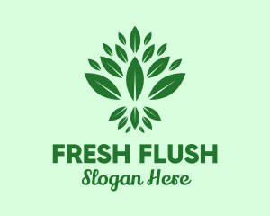 Organic Green Leaves logo design