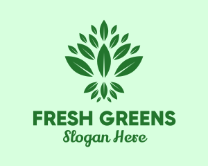 Organic Green Leaves logo design