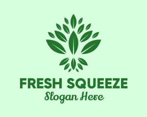 Organic Green Leaves logo design