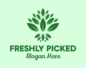 Organic Green Leaves logo design