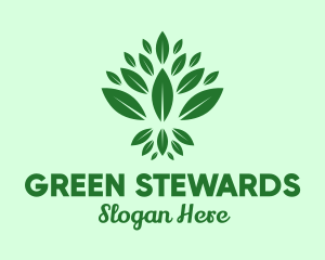 Organic Green Leaves logo design