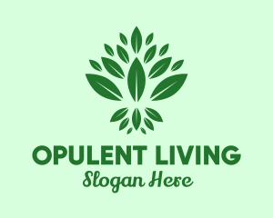 Organic Green Leaves logo design