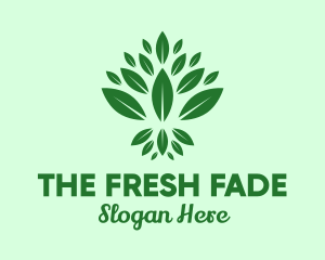 Organic Green Leaves logo design