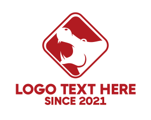 Red Hippopotamus Sign logo