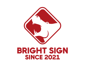 Red Hippopotamus Sign logo