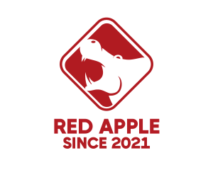 Red Hippopotamus Sign logo design