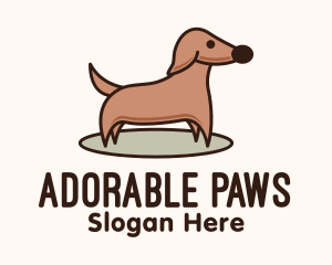 Brown Dachshund Dog logo design