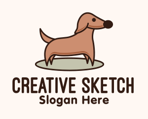 Brown Dachshund Dog logo design