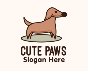 Brown Dachshund Dog logo design