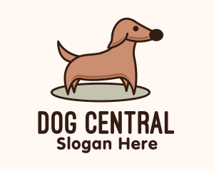 Brown Dachshund Dog logo design