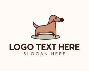 Brown Dachshund Dog logo