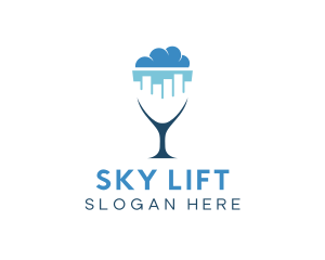 Skyline Bar Drinking logo design