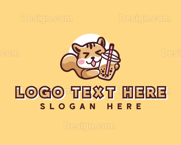 Bubble Tea Squirrel Logo