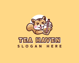 Bubble Tea Squirrel logo design