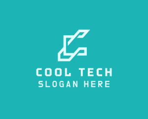 Tech Digital Letter C logo design