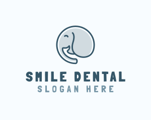 Cute Elephant Smile logo design