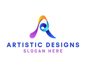 Modern Artistic Ribbon logo design