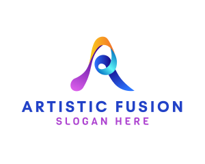 Modern Artistic Ribbon logo design