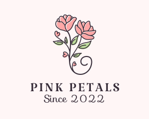 Spring Flower Heart logo design