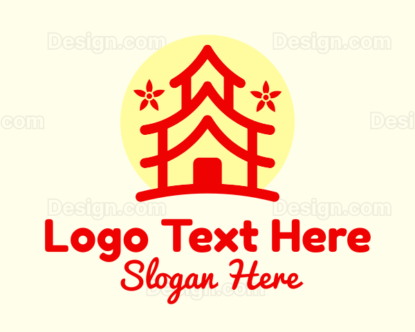 Oriental Japanese Temple Logo