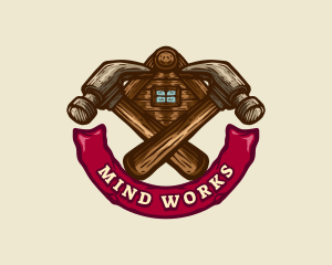 Carpentry Hammer Builder logo design