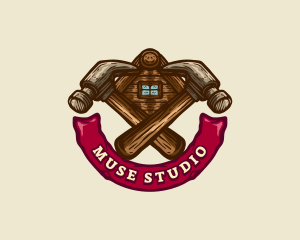 Carpentry Hammer Builder logo design