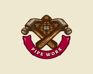 Carpentry Hammer Builder logo design