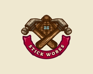 Carpentry Hammer Builder logo design