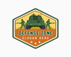 Soldier Military Tank logo design