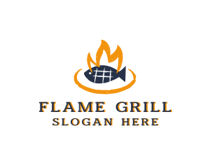 Hot Fish Grilling logo design