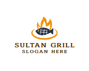 Hot Fish Grilling logo design