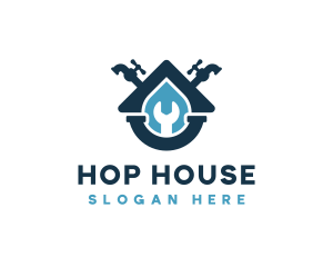 House Plumbing Faucet logo design