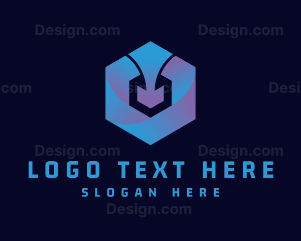 Hexagon Arrow Cube Logo