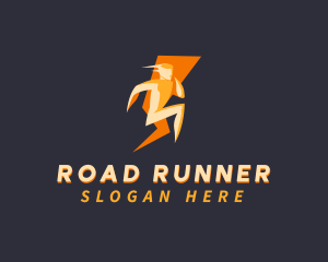 Lightning Speed Bolt Runner logo design