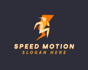 Lightning Speed Bolt Runner logo design