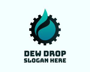 Oil Drop Industrial Cogwheel logo design