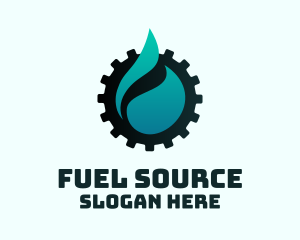 Oil Drop Industrial Cogwheel logo design