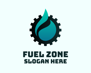 Oil Drop Industrial Cogwheel logo design