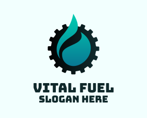 Oil Drop Industrial Cogwheel logo design