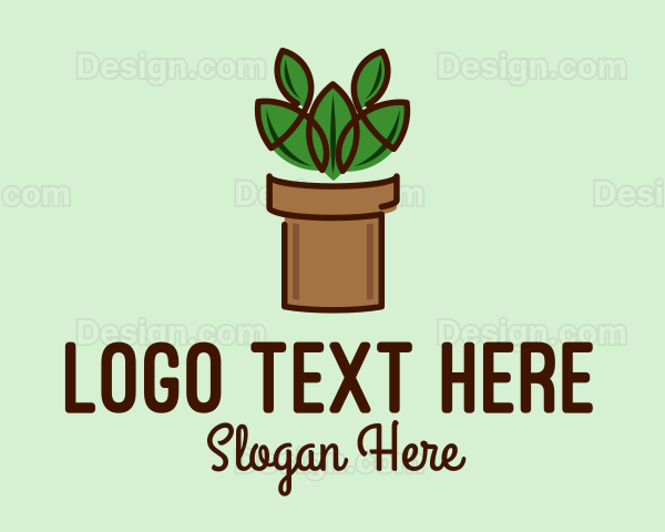 Geometric Potted Plant Logo