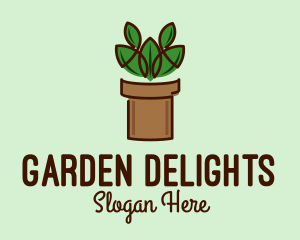 Geometric Potted Plant  logo design